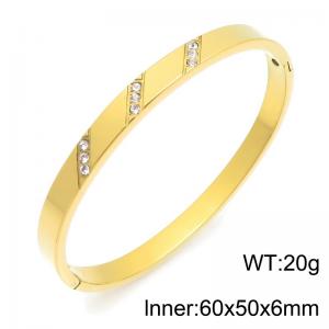 Stainless Steel Stone Bangle - KB216835-TSC