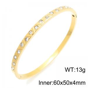 Stainless Steel Stone Bangle - KB216837-TSC