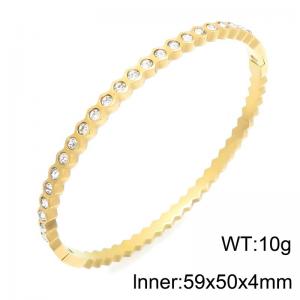 Stainless Steel Stone Bangle - KB216839-TSC