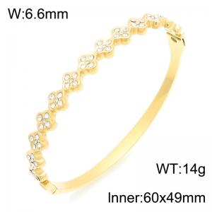 Stainless Steel Stone Bangle - KB216842-TSC
