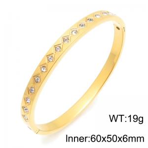 Stainless Steel Stone Bangle - KB216843-TSC