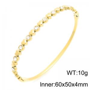 Stainless Steel Stone Bangle - KB216847-TSC
