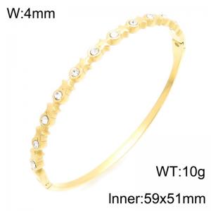 Stainless Steel Stone Bangle - KB216849-TSC