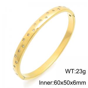 Stainless Steel Stone Bangle - KB216852-TSC