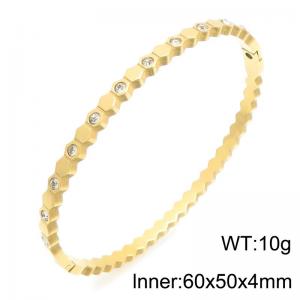 Stainless Steel Stone Bangle - KB216877-TSC