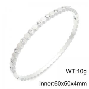 Stainless Steel Stone Bangle - KB216878-TSC