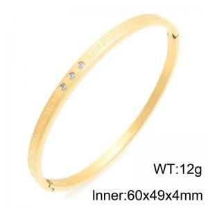 Stainless Steel Stone Bangle - KB216889-TSC