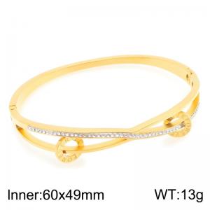 Stainless Steel Stone Bangle - KB216891-TSC