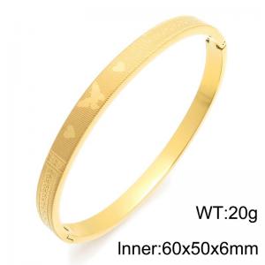 Stainless Steel Gold-plating Bangle - KB216896-TSC