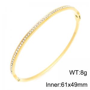 Stainless Steel Stone Bangle - KB216906-TSC