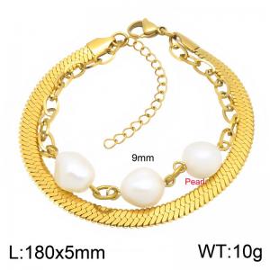 Stainless Steel Gold-plating Bracelet - KB217195-Z