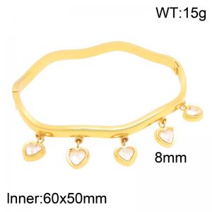Stainless Steel Gold-plating Bangle - KB217650-SP