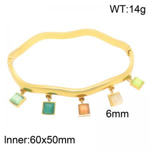 Stainless Steel Gold-plating Bangle - KB217653-SP