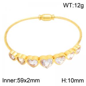 Stainless Steel Gold-plating Bangle - KB217654-SP