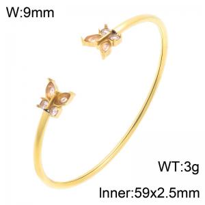 Stainless Steel Gold-plating Bangle - KB217659-SP