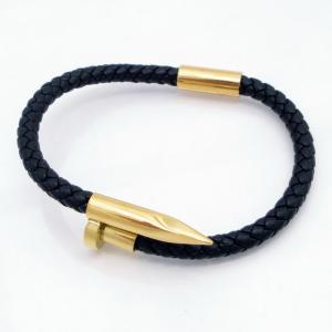 Stainless Steel Leather Bracelet - KB217705-HB