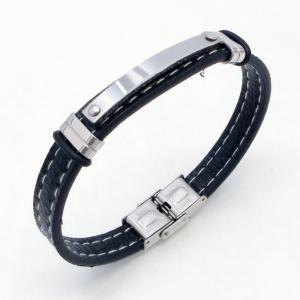 Stainless Steel Leather Bracelet - KB217752-JZ