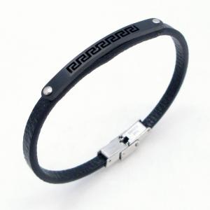 Stainless Steel Leather Bracelet - KB217753-JZ