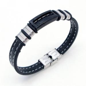 Stainless Steel Leather Bracelet - KB217754-JZ