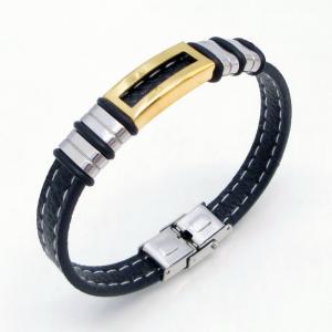 Stainless Steel Leather Bracelet - KB217755-JZ