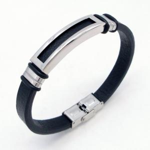 Stainless Steel Leather Bracelet - KB217756-JZ