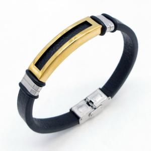 Stainless Steel Leather Bracelet - KB217757-JZ