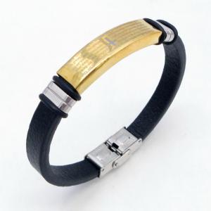 Stainless Steel Leather Bracelet - KB217759-JZ