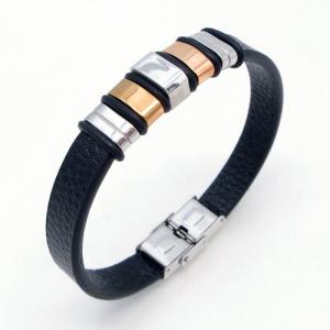 Stainless Steel Leather Bracelet - KB217760-JZ