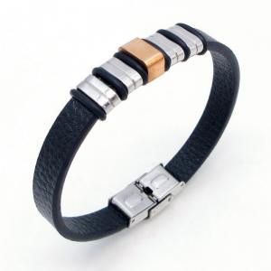 Stainless Steel Leather Bracelet - KB217761-JZ