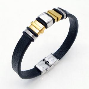 Stainless Steel Leather Bracelet - KB217762-JZ