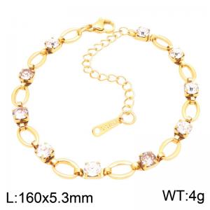 Stainless Steel Stone Bracelet - KB217935-SP