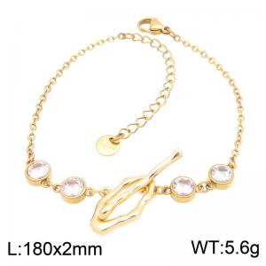 Stainless Steel Stone Bracelet - KB217942-SP