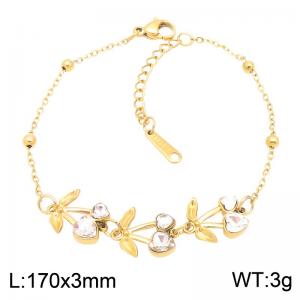 Stainless Steel Stone Bracelet - KB217944-SP