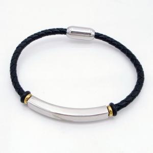 Stainless Steel Leather Bracelet - KB218237-GSD