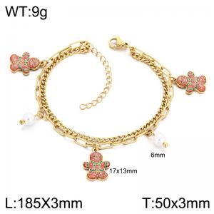 Stainless Steel Gold-plating Bracelet - KB218491-Z
