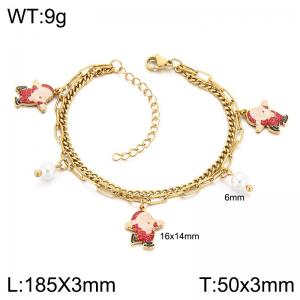 Stainless Steel Gold-plating Bracelet - KB218493-Z