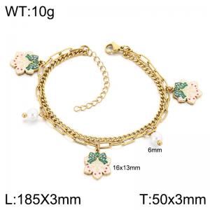 Stainless Steel Gold-plating Bracelet - KB218498-Z