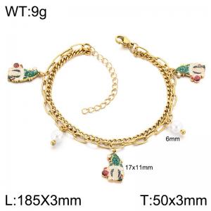 Stainless Steel Gold-plating Bracelet - KB218501-Z
