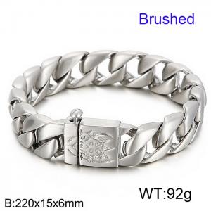 Stainless Steel BraceletSteel Matte Demon Head Men's Cast Elastic Buckle Bracelet - KB23620-D