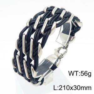 Stainless Steel Black-plating Bracelet - KB25990-D
