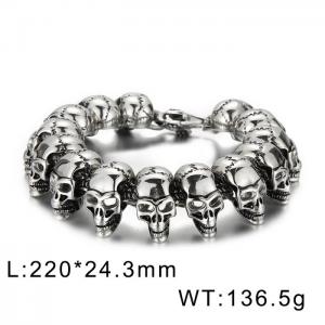 Hip Hop Punk Viking Ghost Skull Bracelet - KB29213-D