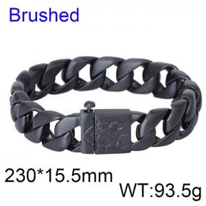 Black Matte Demon Head Men's Cast Elastic Buckle Bracelet - KB29215-D