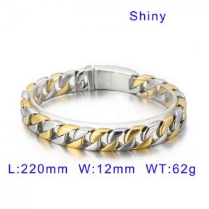 Gold-plating Bracelet Hand Stainless Steel Link Chain Bracelet For Men - KB35766-D
