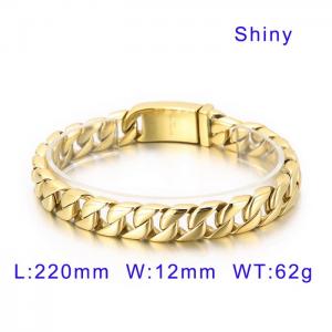 Gold-plating Bracelet Hand Stainless Steel Link Chain Bracelet For Men - KB35767-D