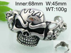 Stainless Skull Bangle - KB36414-D