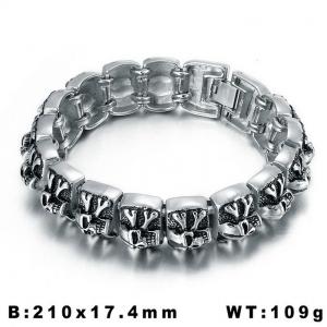 Stainless Skull Bracelet - KB36807-D