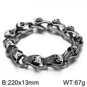 Stainless Skull Bracelet - KB38189-D