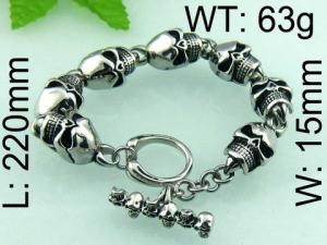 Stainless Skull Bracelet - KB40300-D