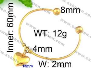 Stainless Steel Gold-plating Bangle - KB40325-Z