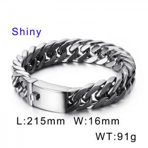 Polished Silver/Gold Stainless Steel Cuban Link Bracelets - KB41223-D